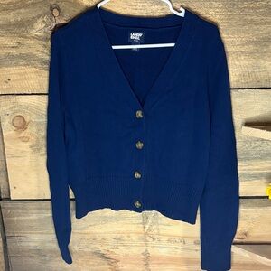 Lands' End Deep Blue Cardigan